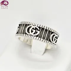 【人気】Gucci GGロゴ シルバーリング アクセサリー　マーモント　23号 GUCCI グッチ SV925 シルバー GGマーモント ダブルGロゴ リング
