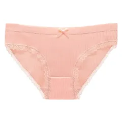 スタンダードショーツ 綿 レディース シンプル リブあみ ストレッチ ローライズ レース リボン 下着 M L LL 黒 赤 黄 紺 rs-027