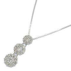 0.52ct/フラワーモチーフ ダイヤモンド ネックレス/K18WG/750-4.1g/ホワイトゴールド/プレゼント/記念日/4月誕生石【♀】【S】【レディース】★■555760【中古】