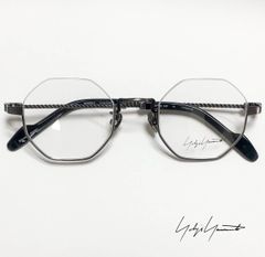 新品 Yohji Yamamoto YY-0030-2 ヨウジヤマモト メガネ 純正ケース付き 日本製 ヘキサゴン 八角形 アンティークシルバー Y3
