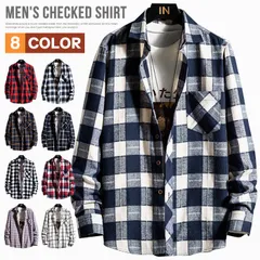 メンズ チェックシャツ カジュアルシャツ シャツ 長袖 チェック柄 開襟シャツ トップス カジュアル おしゃれ コーデ シンプル 春 秋服nuol773