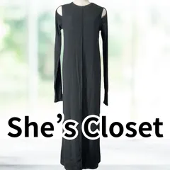 【未着用】 She’ｓ Closet カットアウトオフショルダーニットワンピース ブラック レディース シーズクローゼット