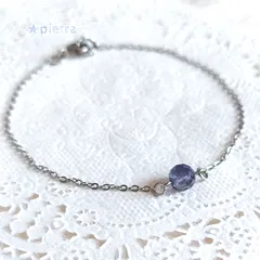 ［再販］アイオライトのブレスレット　天然石/サージカルステンレス/誕生石