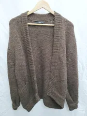 ◇ EMODA エモダ 長袖 ニット カーディガン サイズF ブラウン レディース P  【1406110019083】
