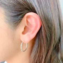 Shine cut hoop pierce(silver925)