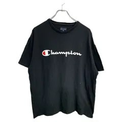 Champion 半袖 ロゴ Tシャツ XLサイズ チャンピオン プリント コットン ブラック 古着卸 アメリカ仕入 t2410-3075