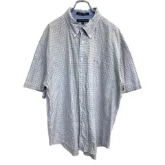 TOMMY HILFIGER 半袖シャツ XXLサイズ トミーヒルフィガー チェックシャツ コットン 古着卸 アメリカ仕入 t2406-3633