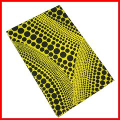 【在庫処分】草間彌生 Kusama) 手ぬぐい ハンカチ 作 水玉 黄 黄樹 イエロー 赤 (Yayoi レッド ハート 水玉 ドット LOVE FOREVER 切りっぱなし (B)