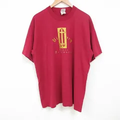 XL/古着 フルーツオブザルーム 半袖 ビンテージ Tシャツ メンズ 90s 十字架 クルーネック 赤 レッド 25jul10 中古