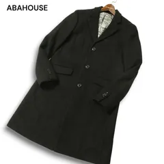 ABAHOUSE アバハウス 秋冬 裏地カモフラージュ★ ウール チェスターコート Sz.2 メンズ 黒