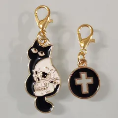 【124】ミニサイズ♡ファスナーチャーム♡2個セット♡猫♡ハロウィン
