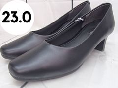 【フワラク】FR-1103 レディース スクエアトゥ パンプス ブラック 23㎝ 250421W014