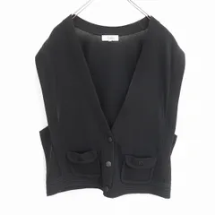 #a レリアン Leilian ベスト ジレ 15+ 黒 ブラック 大きいサイズ 15号 前ポケット レディース [963032] k01