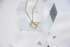 【Van Cleef & Arpels】ヴァンクリーフ&アーペル スウィート アルハンブラ ネックレス K18 18K 750 イエローゴールド (YG)  マザーオブパール 約2.81g【中古】S0002