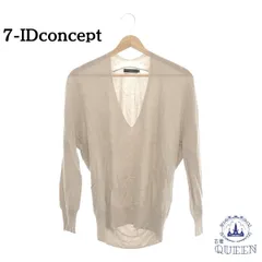 ☆美品☆ 7-IDconcept セブンアイディーコンセプト トップス セーター 薄手 Vネック 長袖 レディース ベージュ 38 日本製 901-4870 送料無料 古着のサムネイル