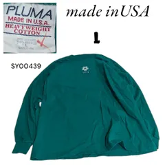 USA製PLUMA古着長袖プリントLグリーン SY00439