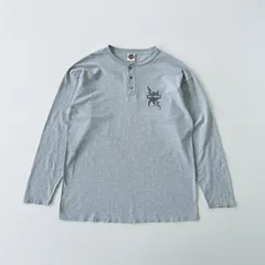 00s USA製　ハーレーダビットソン　ロンT ヘンリーネック　イーグル　ファイアーパターン　Harley-Davidson long sleeve gray T1924 B3