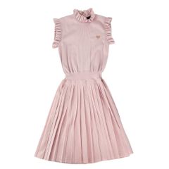 ルイヴィトン ワンピース レディース ノースリーブニットワンピース アパレル ドレスワンピース プリーツ フリル 服 LOUIS VUITTON XS ピンク ゴールド金具 ウール  ポリエステル  ナイロン  ポリウレタン 夏【中古品】