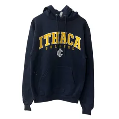 Champion ロゴスウェット パーカー XS ネイビー チャンピオン フーディー プルオーバー カレッジ 古着卸 アメリカ仕入 a709-5247