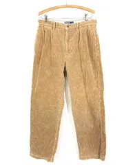 古着 Polo Ralph Lauren 「ANDREW PANTS」 太畝 コーデュロイ タック パンツ テーパード ベージュ W34 L31 古着 
