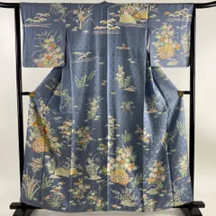 刺繍相良刺繍雪輪うさぎ花びら小紋着物025w