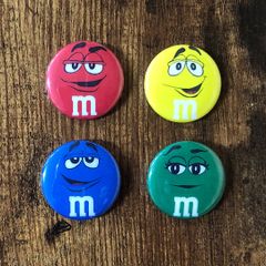 【缶バッジ】4種セット M&M's エムアンドエムズ アメリカン雑貨