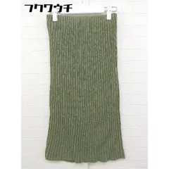 ◇ ROSE BUD ローズバッド リブニット 膝下丈 タイト スカート サイズF カーキ レディース 【中古】 【1105270002965】