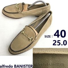alfredo BANISTER/알프레드 바니스터형 푸시/비트 모카신/로퍼[40/25.0/베이지]드레스 슈즈/Leather/shoes◆sB-126<sale>