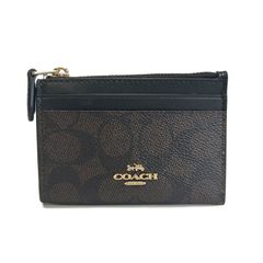 COACH 　コーチ 財布 レディース コインケース シグネチャー ミニ スキニー ID ケース ポーチ CW870 IMXAQ ウォルナット×ブラック