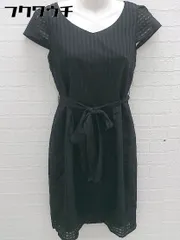 ◇ ◎ PROPORTION BODY DRESSING リボン付き フレンチスリーブ 膝丈 ワンピース サイズ2 ブラック レディース 【中古】 【1103040000838】