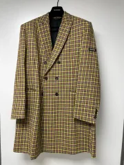 バレンシアガ ダブルブレスト チェスターコート カシミヤ 50% カーキ L trim_ofkss_item96b45096bdf611e