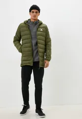 アディダスエッセンシャルズ ダウンパーカー(オリーブ) Lサイズ