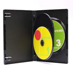 オーバルマルチメディア DVDケース 15mm厚3枚収納トールケース 3個 ブラック
