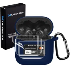 【人気商品】TALENANA For JBL TOUR PRO 2ケースカバー JBL TOUR PRO 2 カバー 【JBL TOUR PRO 2フィルム*3 付き】シリコン製 全面保護 落下防止 キズ防止 耐衝撃 装着充電可能 軽量小型 カラビナ付き JB