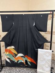 貸衣装処分品 黒留袖 正絹留袖留袖　 正絹留袖上品　帯び