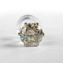 一粒 ダイヤモンド 片耳用ピアス D0.75ct プラチナ 6つ爪留め PT900 スタッド 片方 メンズ レディース ジュエリー 【中古】