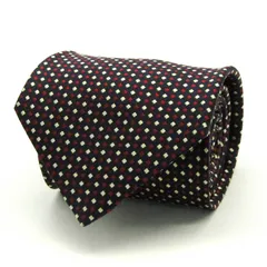 マリオヴァレンティノ ブランド ネクタイ シルク チェック柄 小紋柄 PO メンズ ネイビー MARIO VALENTINO 【中古】