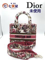 【新品同様・未使用品】 Christian Dior クリスチャンディオール レディディオール 蝶 ピンク ホワイト 刺繡 2Way ハンドバッグ ショルダーバッグ ゴールド金具