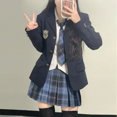 ☆ ネイビー×ブルースカート ☆ M ☆ 制服 学生服 中学生 制服 ブレザー 女子 学生服 スカート 制服上下セット 制服セットアップ 卒業式スーツ女子 小学校 卒業式 スーツ 女の子 中学生 高校生 5点セット JK制服 ジュニアスーツ 子供スーツ