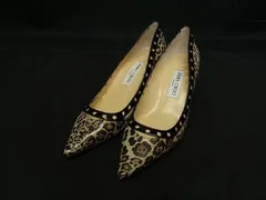 ■極美品■ JIMMY CHOO ジミーチュウ PVC レオパード ヒール パンプス表記サイズ 38 1/2(約25.5cm)  靴 シューズ ベージュ系 FU2049