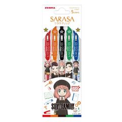 【数量限定】SARASA CLIP　0.5mm5色セット　SPY×FAMILY(スパイファミリー) 　JJ15-5C-SF