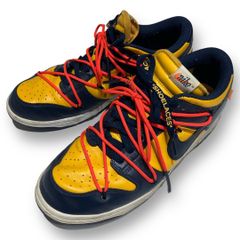 Off-White×NIKE (オフホワイト×ナイキ) Dunk Low LTHR "University Gold/Midnight Navy/White" CT0856-700 スニーカー メンズ ネイビー×イエロー 28.5cm