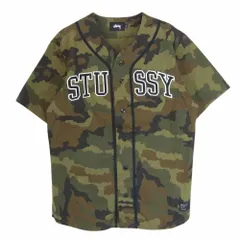 人気Lサイズ】ステューシー☆センター刺繍ロゴ総柄ベースボールシャツ