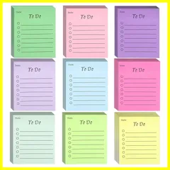 【在庫限定】付箋メモ 罫線 ノート 付箋紙 書ける メモふせん 蛍光色 やること 混色 メモ帳 50枚×9冊 リスト ホーム 蛍光付箋 オフィス 強粘着 資料注釈 学校 付箋 一目瞭然 Dekori ノートメモ用紙