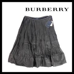 【BUEBERRY】プリーツスカート サイズ 38 無地 綿 ポリエステル ひざ丈 バーバリー (M-108)