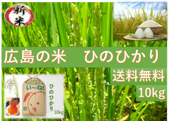 【新米.広島県産】　ヒノヒカリ玄米10kg（精米後9kg）