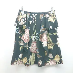 ◇ FRAY I.D ウエストゴム 花柄 おしゃれ かわいい ミニ丈 フレア スカート サイズ0 ブラック/マルチ レディース E  【1308160051337】