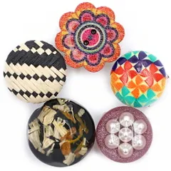 帯留 5個セット 極小サイズ ミニ 黒 ピンク 赤 紫 ラメ 丸型 四角 花 三分紐 三分締め アクリル クリア マーブル 涼しげ カジュ No.8-2980