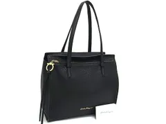 ■新品同様■ Salvatore Ferragamo フェラガモ エイミー ガンチーニ レザー トートバッグ ショルダー 肩掛け ブラック系 FT0220