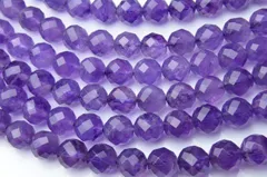 6mm アメジスト （64面カット） １連（約38cm） パワーストーン 天然石 _R1525